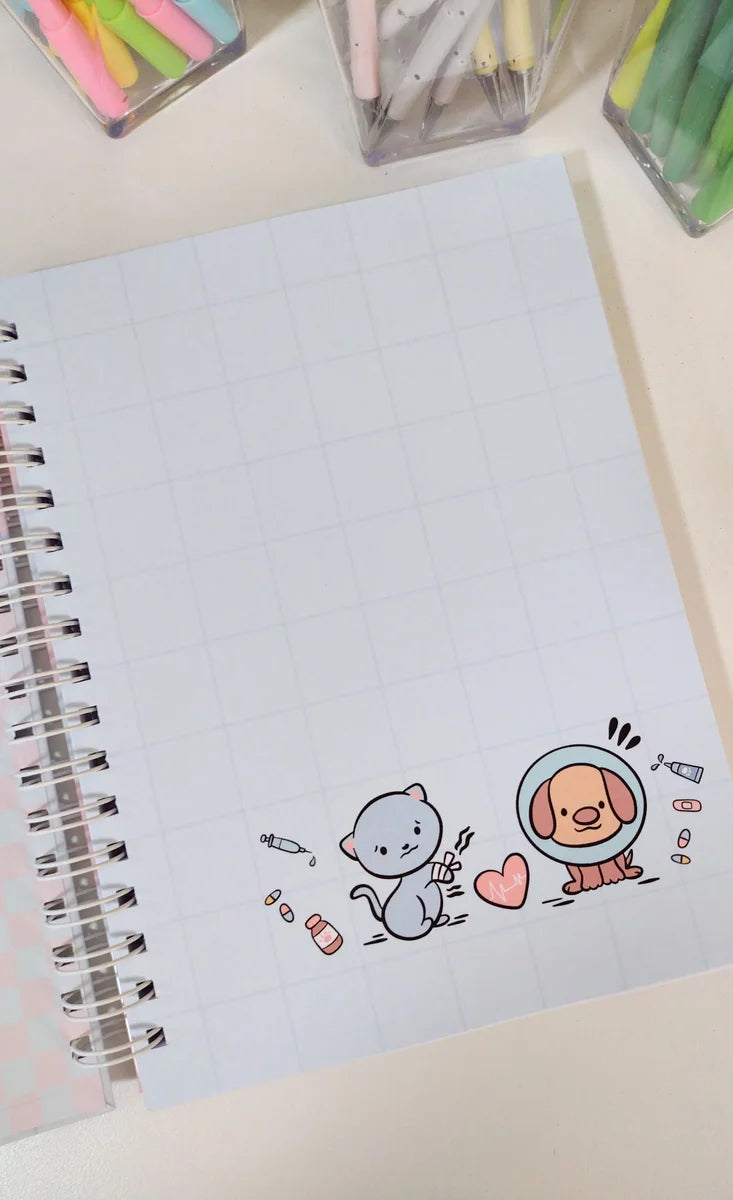 Cuaderno Medicina Veterinaria - Tapa Dura 18x24 cm, 100 Hojas 90 g