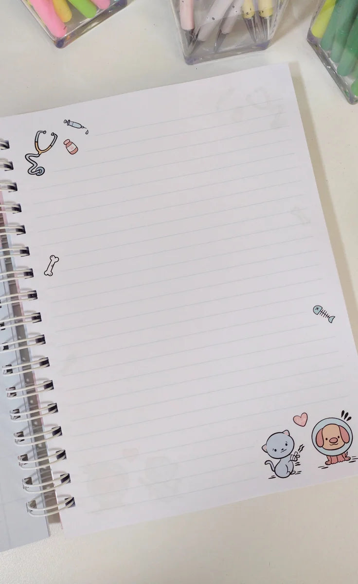 Cuaderno Medicina Veterinaria - Tapa Dura 18x24 cm, 100 Hojas 90 g