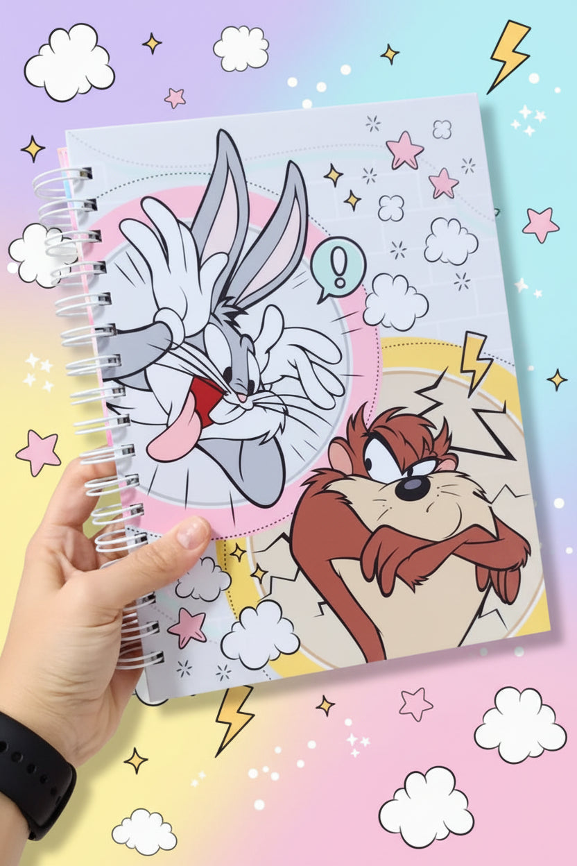 Cuaderno Bugs Bunny - Tapa Dura 18x24 cm, 100 Hojas 90 g