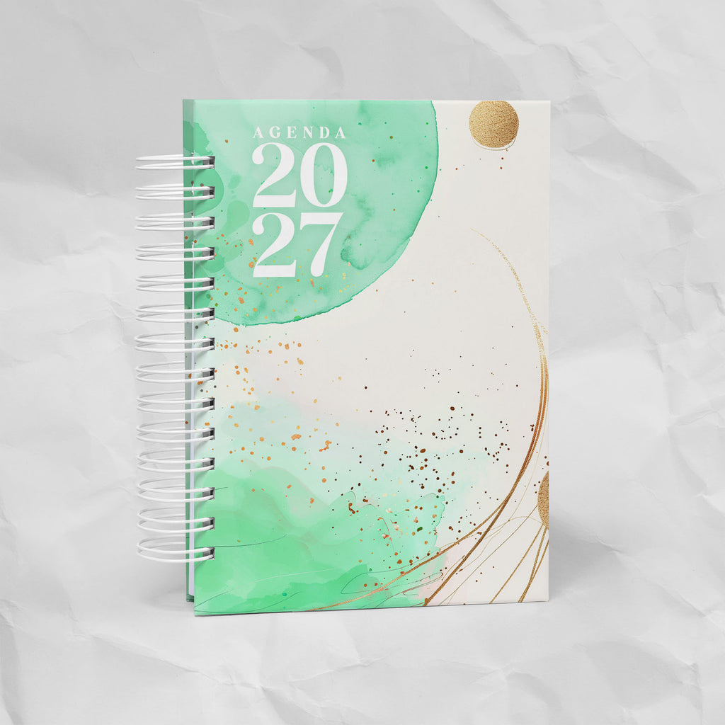 Agenda 2027 A6 - 7 Diseños, 7 Colores, 1 o 2 Días por Página