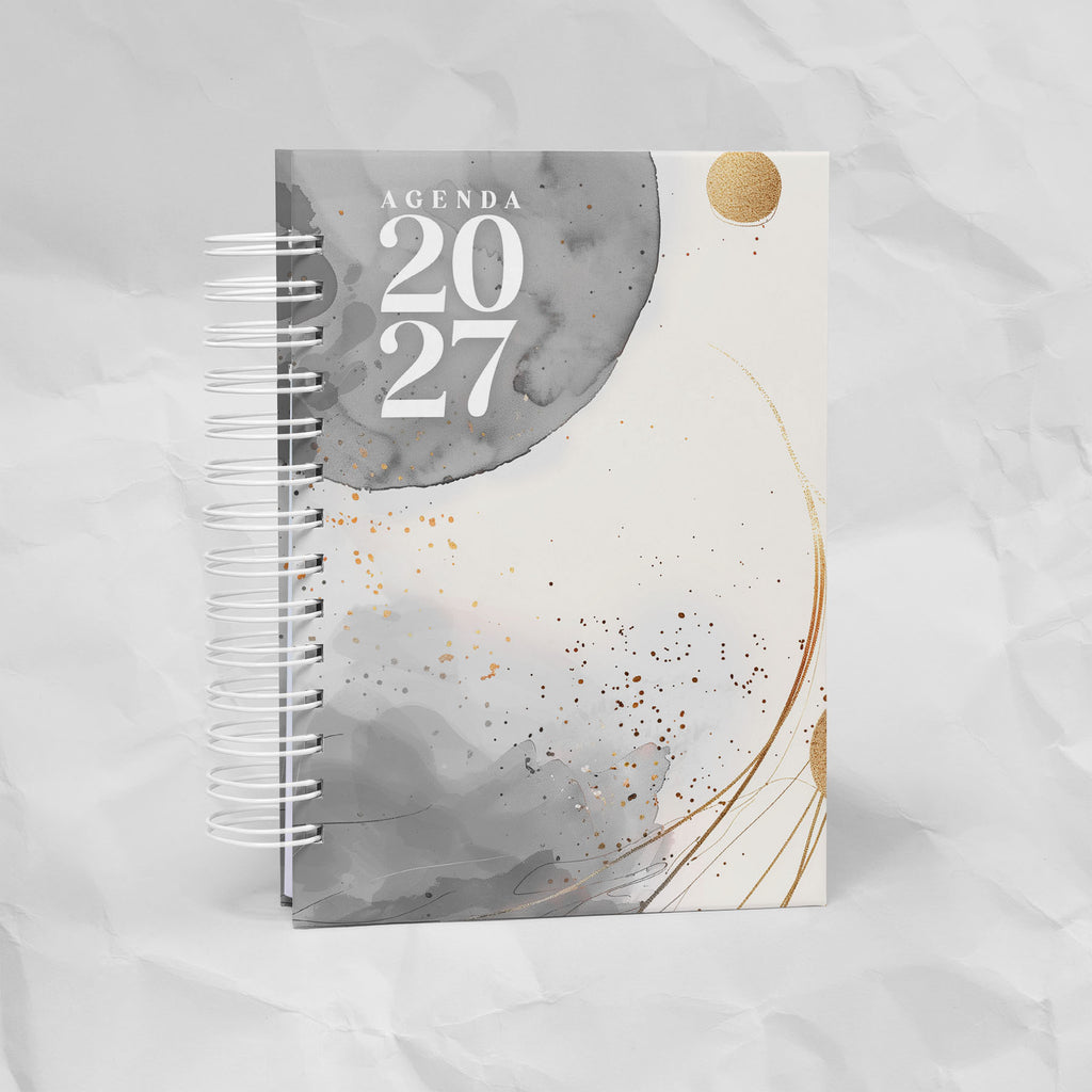 Agenda 2027 A6 - 7 Diseños, 7 Colores, 1 o 2 Días por Página
